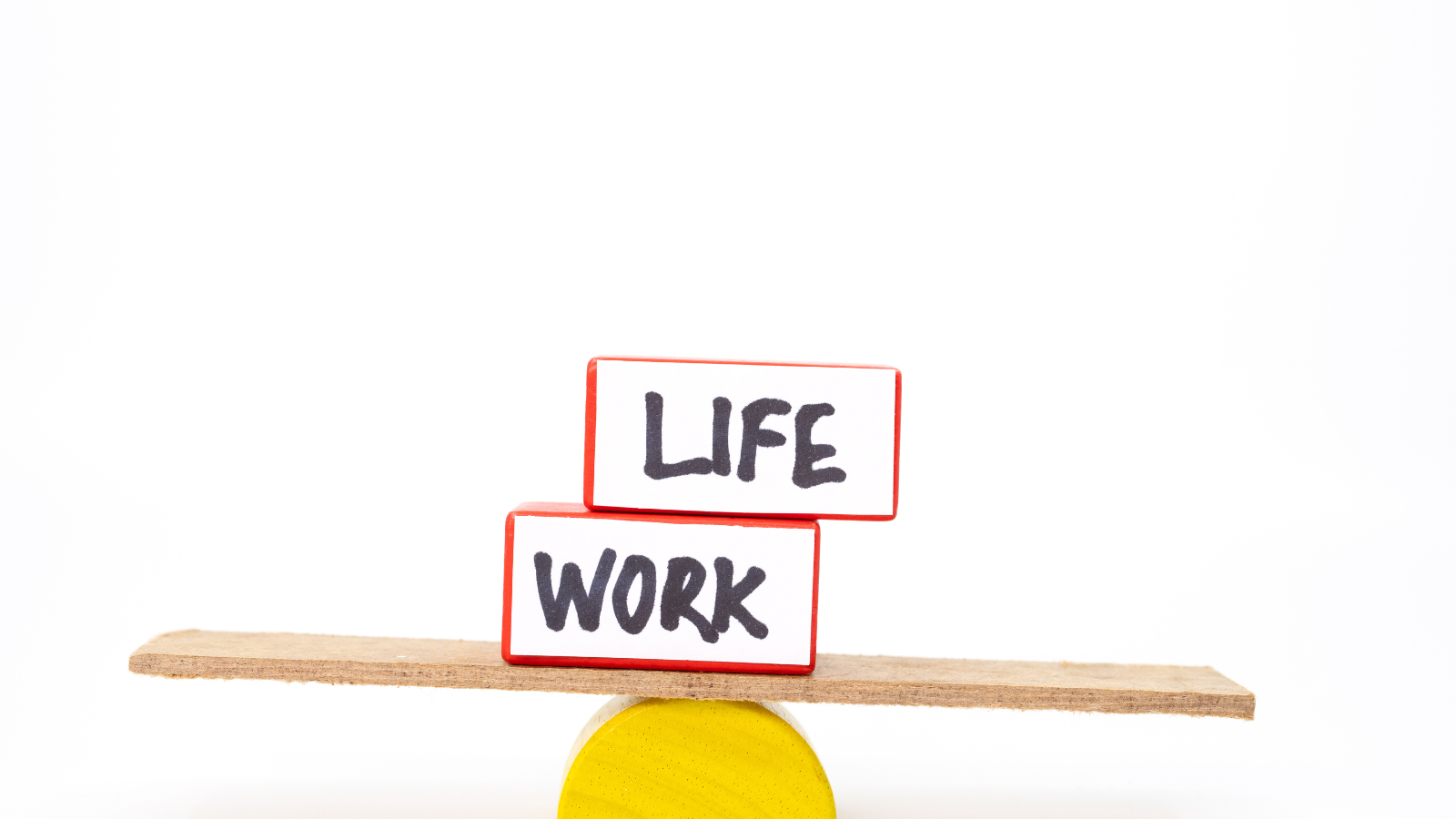 work life balance concept with two blocks representing work and life