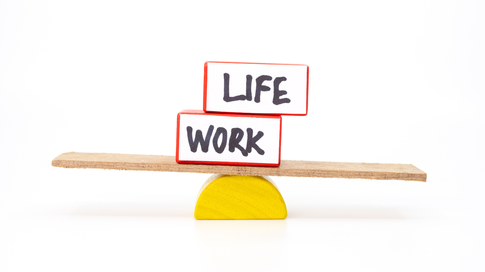 work life balance concept with two blocks representing work and life