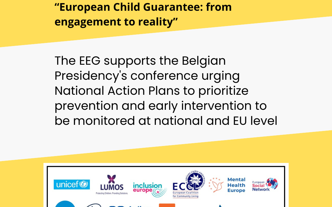 EEG Joint Statement: Time to step up monitoring and evaluation of early childhood intervention and family support in the European Child Guarantee