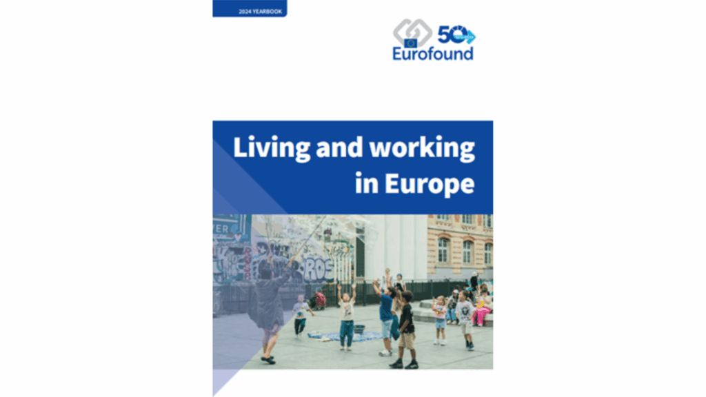 The cover of the report titled "Living and working in Europe".
