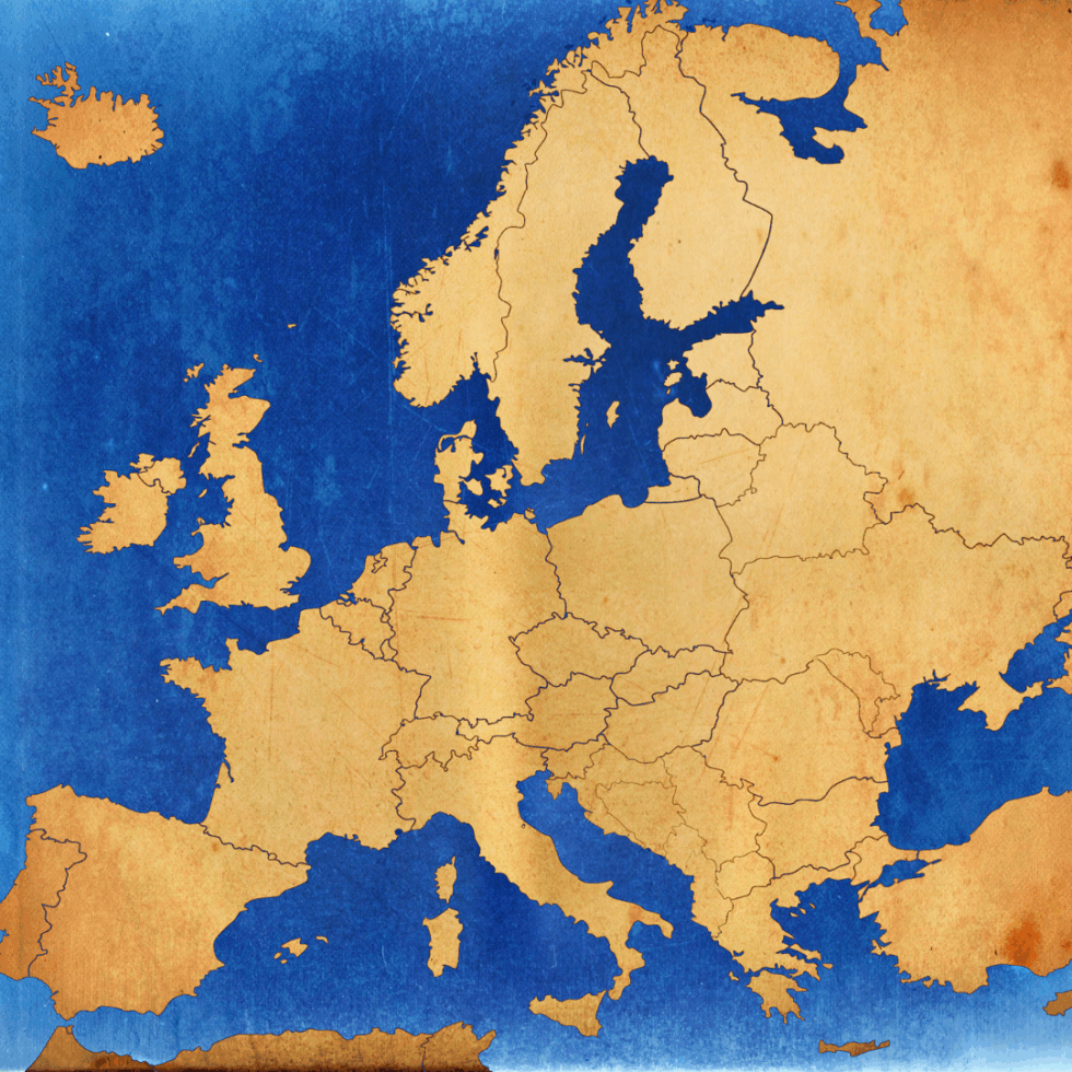 Map of the European continent