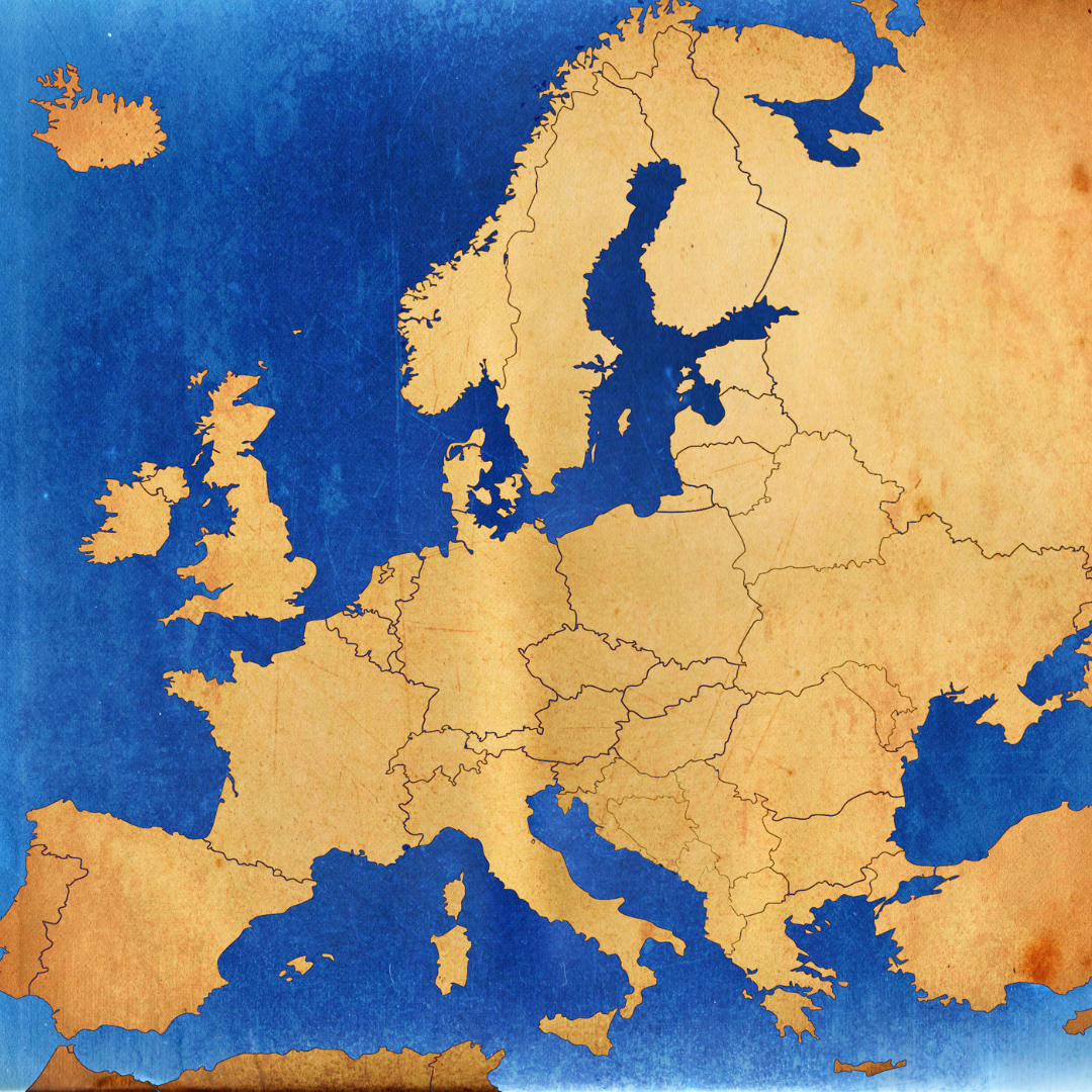 Map of the European continent