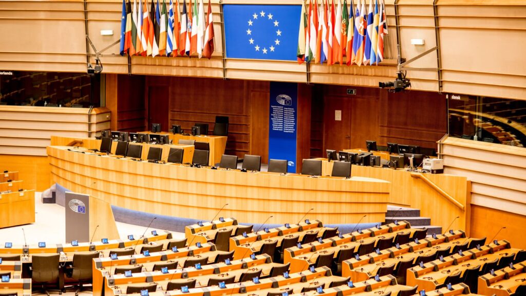 Picture of the European Parliament plenary.