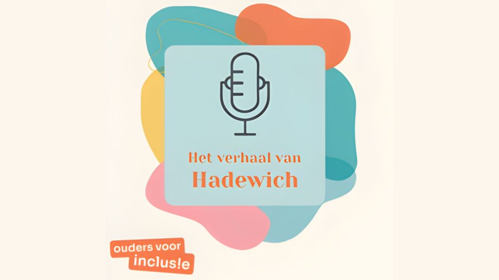A pciture of a microphone and the logo of Ouders voor Inclusie.