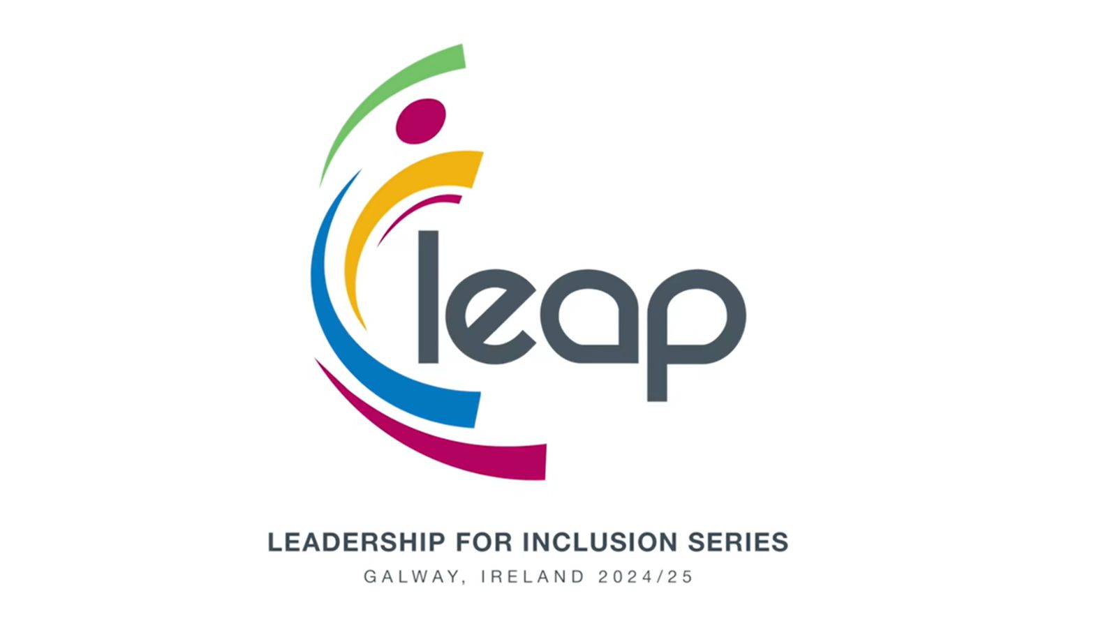 Text: LLEAP. Leadership for inclusion series. Galway, Ireland 2024/2025.