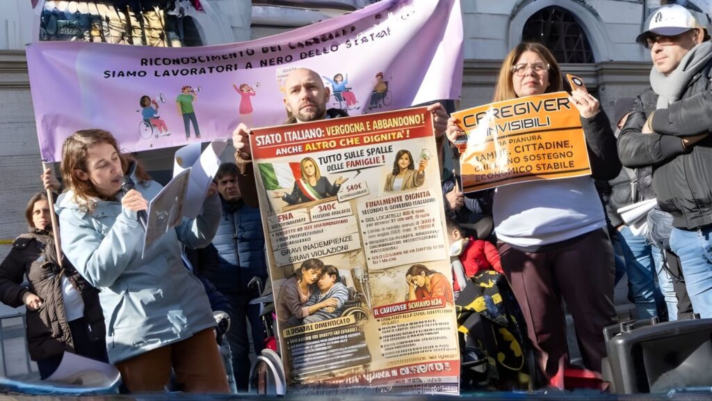 Image showing participants at the demonstration in Italy organised by CFU