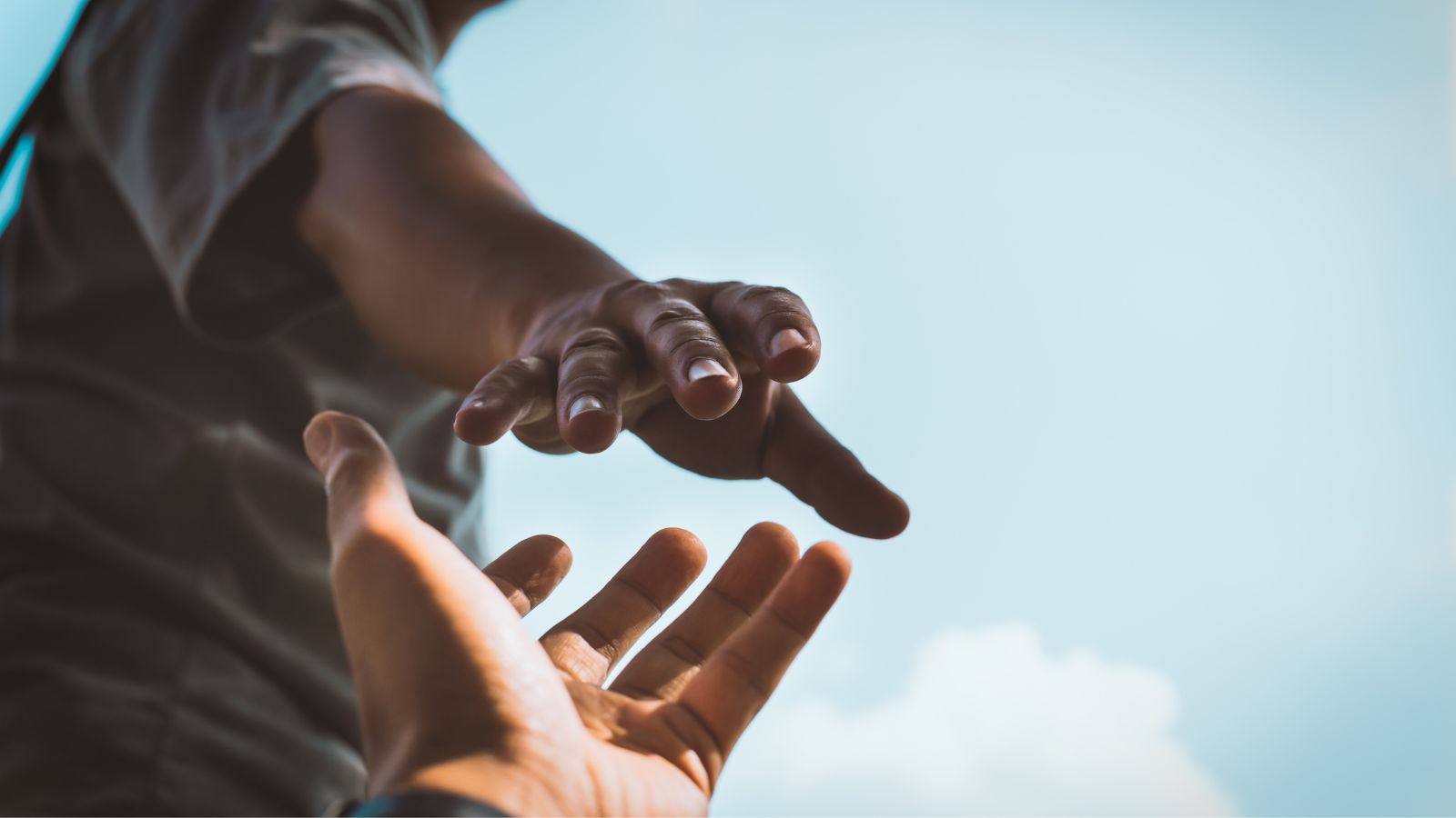 People holding hands.